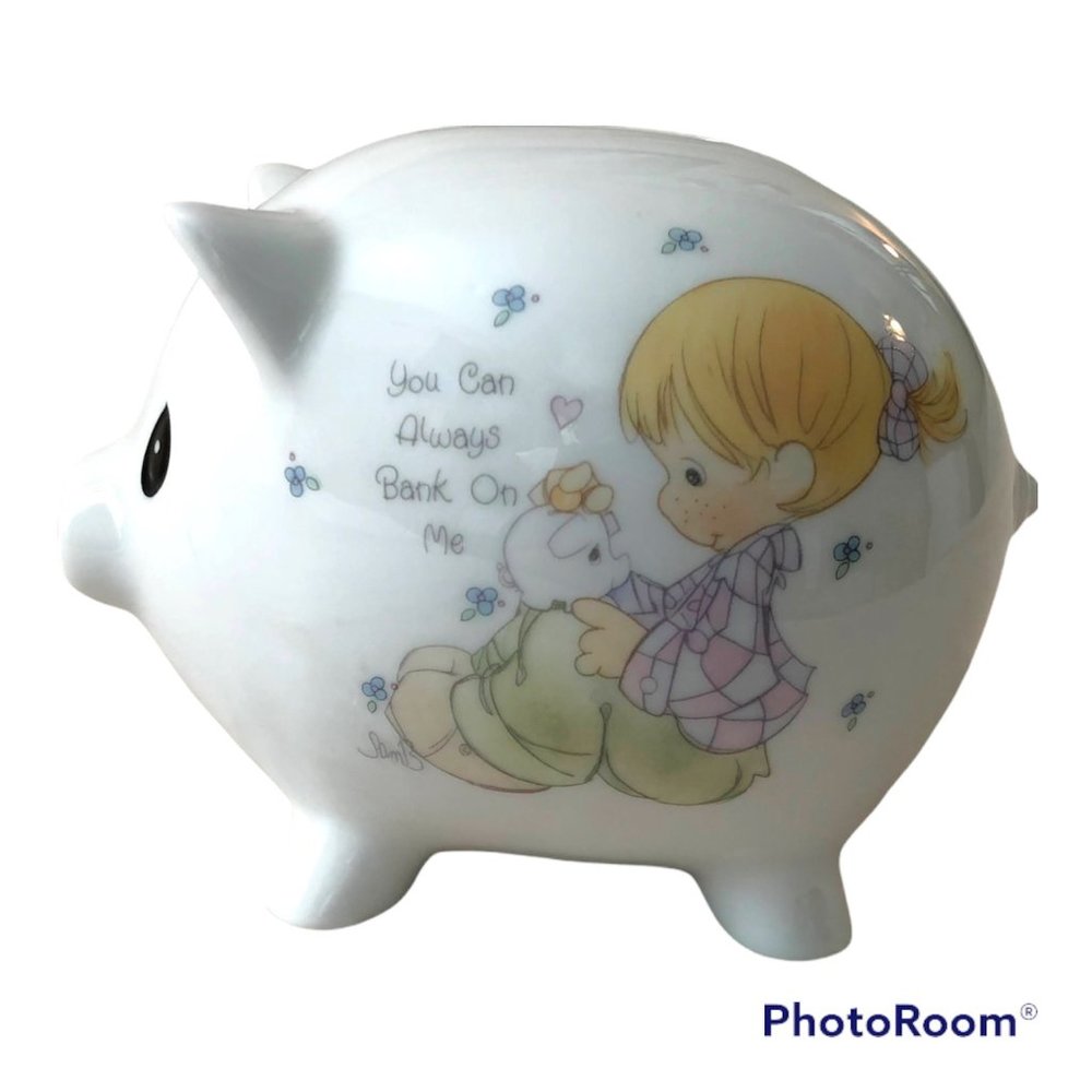 Precious Moments "You Can Always Bank on Me" Porcelain Piggy Bank